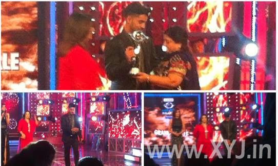 Gautam Gualti with BB8 trophy and his mother