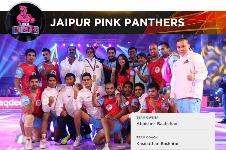 Jaipur Pink PAnthers Logo, Team Players