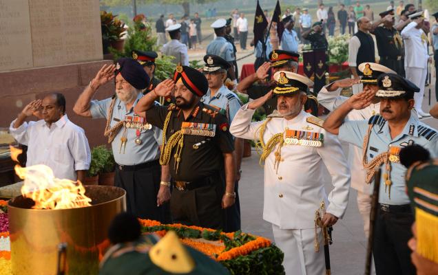 Indian Army, Air Force and NAvy Salute