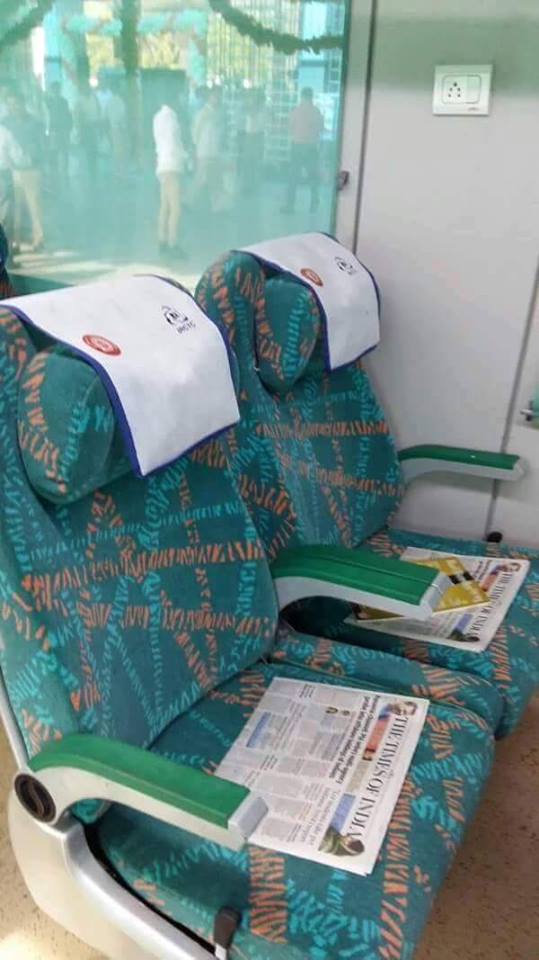 Gatimaan Express Train Seats with Media Content
