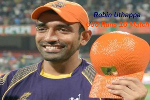 Robin Uthappa IPL 2014 Season 7 Orange Cap Holder