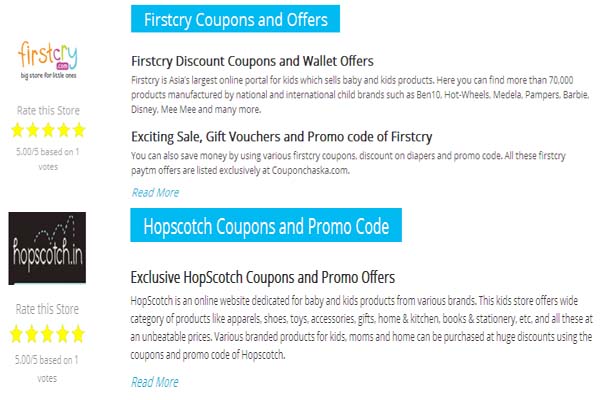 Coupon Chaska Promo Code for firstcry hopscotch