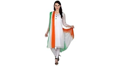 Sanchya Womens Chiffon Ombre Pattern Dupatta for Independence Day