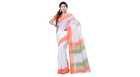 dB DESH BIDESH Womens Traditional Bengali Tant Handloom Pure Cotton Saree