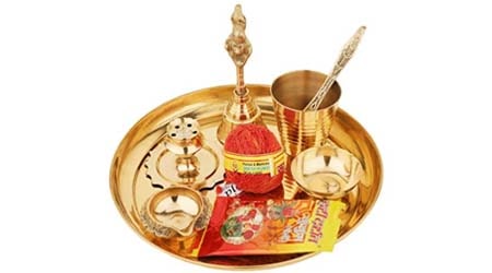 Karwachauth puja thali roli moli