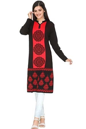 PIPASA Women's Wool Regular Kurta