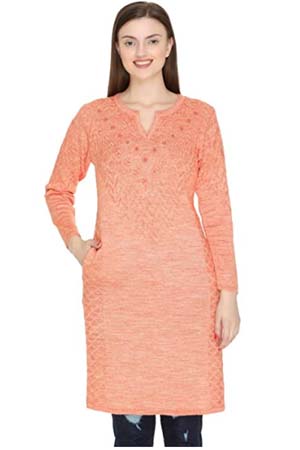 Shree Mark Womens Woolen Full Sleeve Winter Wear Kurti