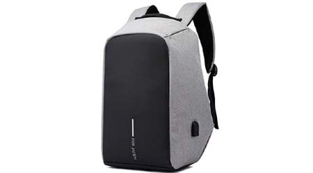 Fur Jaden Grey Anti Theft Casual Waterproof Backpack Bag