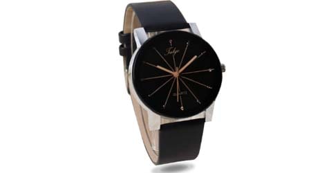 Talgo Analogue Stunning Round Black Dial Latest Generation Black Leather Strap Stylish Wrist Watch for Women and Girls