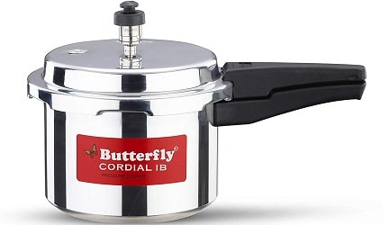 Butterfly pressure cooker with induction base