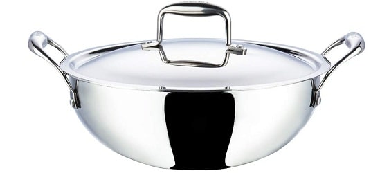 Vinod stainless steel extra deep kadai