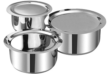 Vinod stainless steel with top lid