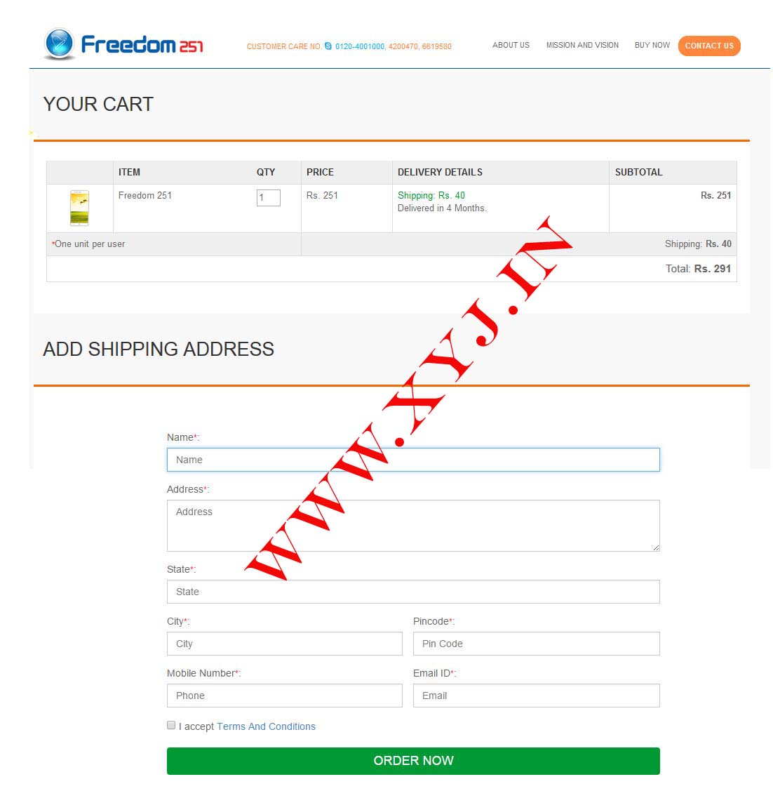 How to Book / Register / Buy Freedom 251 Mobile Online from freedom251.com with Image